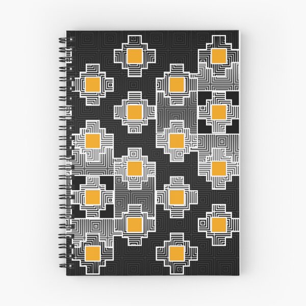 Item preview, Geometric, black and white, yellow, pattern designed and sold by Svitac.