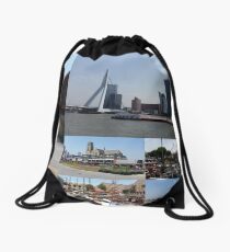 Photo collage Rotterdam 3 Drawstring Bag