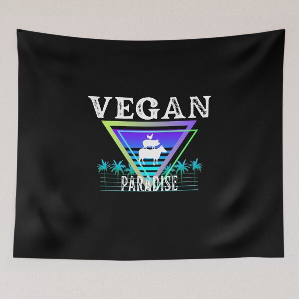 Item preview, Vegan Paradise - Blue/Green 80s Vintage Retro Pattern designed and sold by Vegginitup.