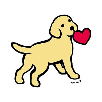 Artwork thumbnail, Yellow Labrador Puppy with a Little Heart by HappyLabradors