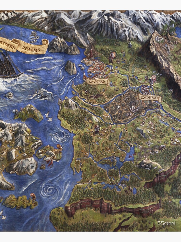 "Cool witcher map, witcher world map, witcher 3 map, the witcher map