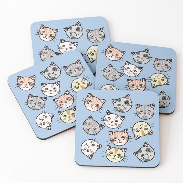 Item preview, Cute Cat Faces Pattern designed and sold by BundaBear.