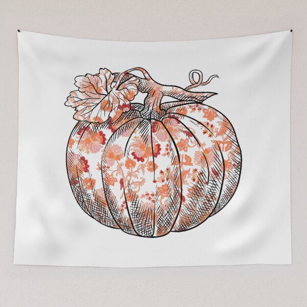 Item preview, Floral Orange Pumpkin, Country Living, Farmhouse pumpkin, Autumn Pumpkin, Cute Halloween Pumpkin designed and sold by LifeIsAGiftD.