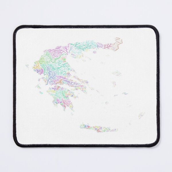 Item preview, Greece River Basin Map in Rainbow Colours with White Background designed and sold by GrasshopperGeo.