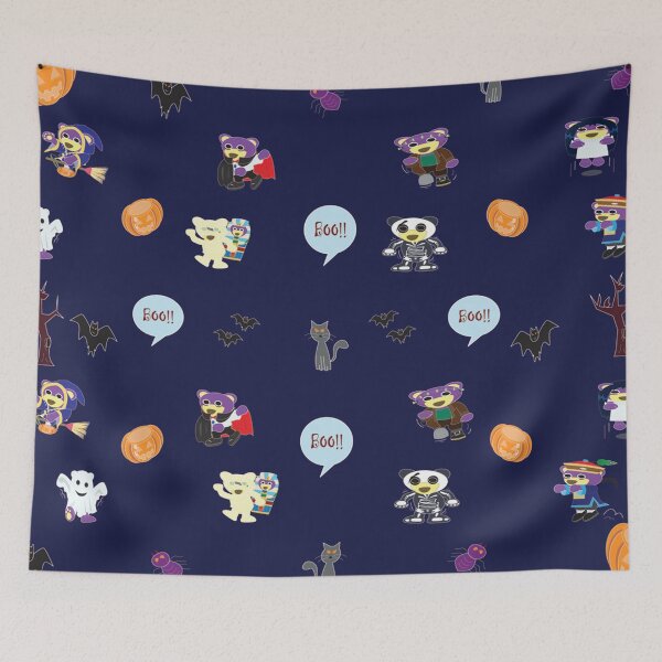 Item preview, Reunion halloween party with Mr.purple bear wallpaper, cute halloween, teddy bear lover designed and sold by Figaro-17.