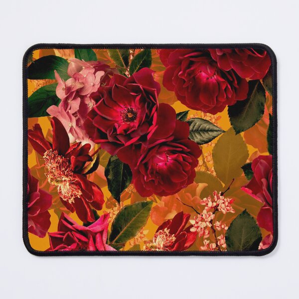 Antique Summer Day Botanical Flower Rose Garden Mouse Pad