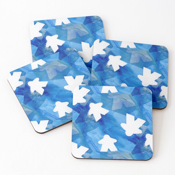 Item preview, Bold Blue Board Game Meeples Pattern designed and sold by Zab Butler Design.