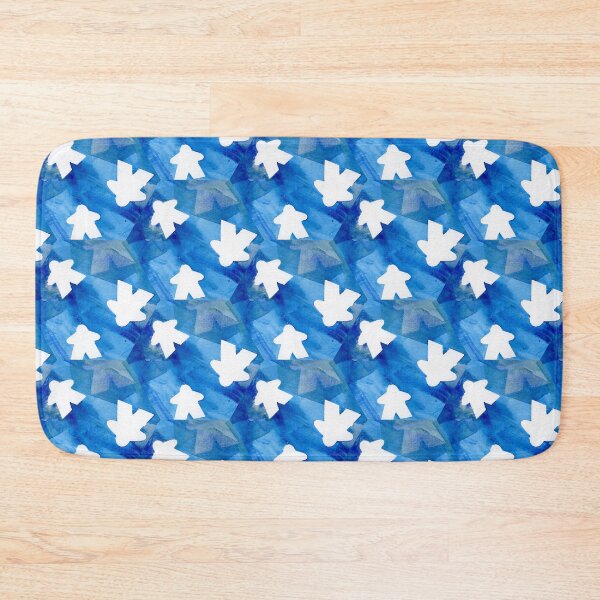 Item preview, Bold Blue Board Game Meeples Pattern designed and sold by Zab Butler Design.