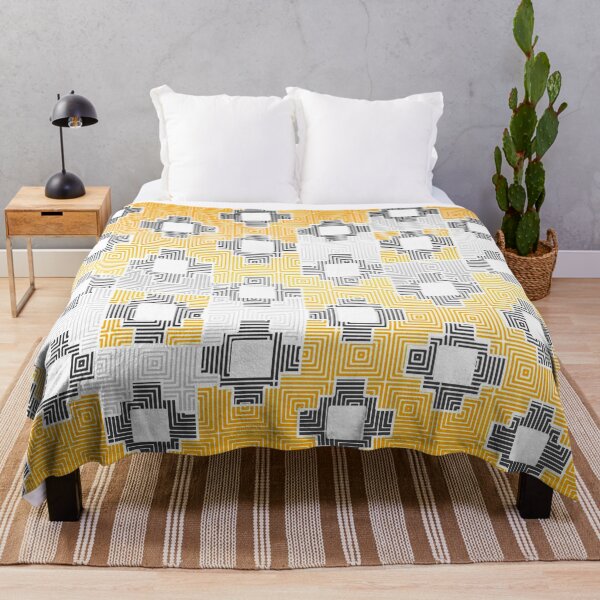Item preview, Geometric, yellow, light grey, white, pattern designed and sold by Svitac.