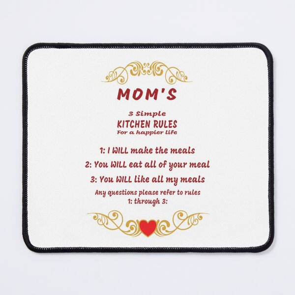 Item preview, MOM’S 3 SIMPLE KITCHEN RULES designed and sold by TJays.