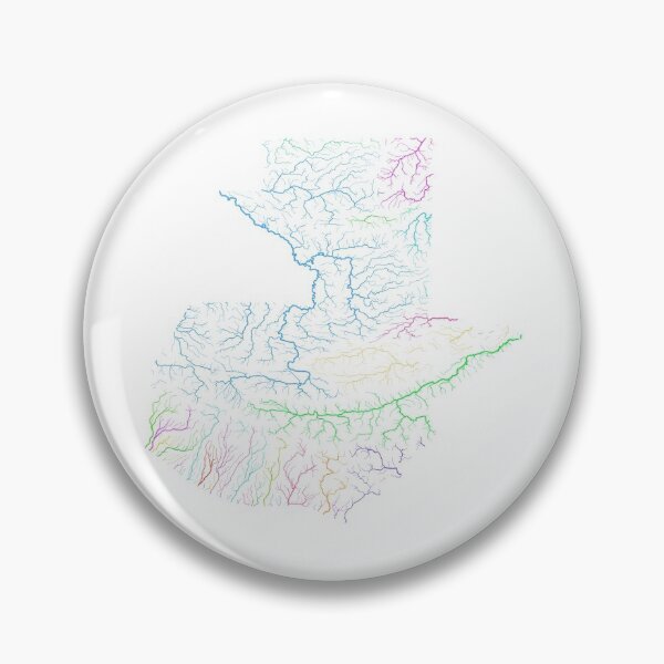 Item preview, Guatemala River Basin Map in Rainbow Colours with White Background designed and sold by GrasshopperGeo.