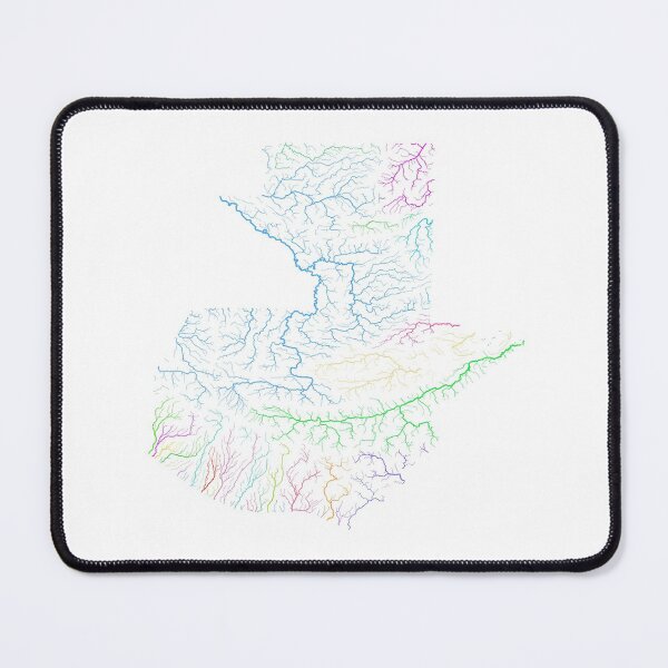 Item preview, Guatemala River Basin Map in Rainbow Colours with White Background designed and sold by GrasshopperGeo.