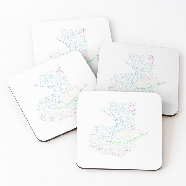 Item preview, Guatemala River Basin Map in Rainbow Colours with White Background designed and sold by GrasshopperGeo.