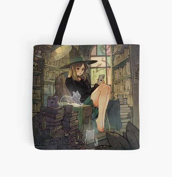 Checking Social Media All Over Print Tote Bag