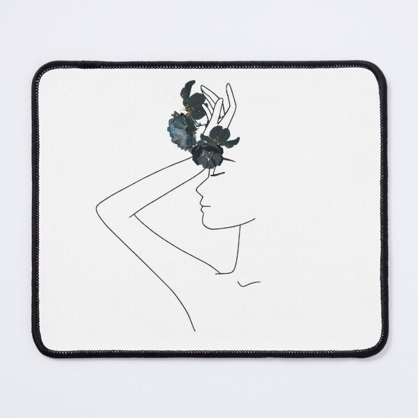 Item preview, Hot Summerday - Line drawing - Woman with flowers designed and sold by UtArt.