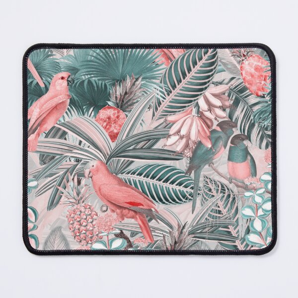 Item preview, Redouté tropical birds jungle flowers Botanical Garden pattern sepia pink Nightgarden designed and sold by UtArt.