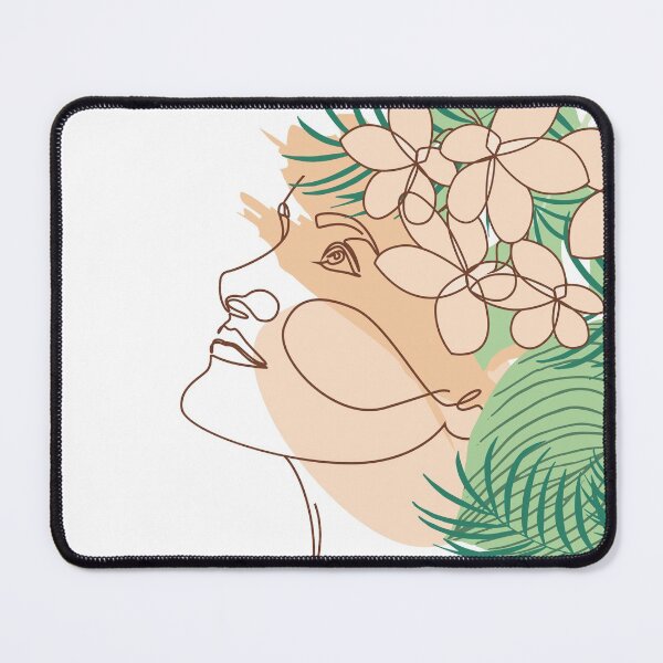 Item preview, Minimal Line Art Summer Woman with Tropical Palm Leaves designed and sold by UtArt.