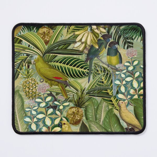 Item preview, Vintage Green Tropical Bird Jungle Botanical Night Garden Nightgarden designed and sold by UtArt.