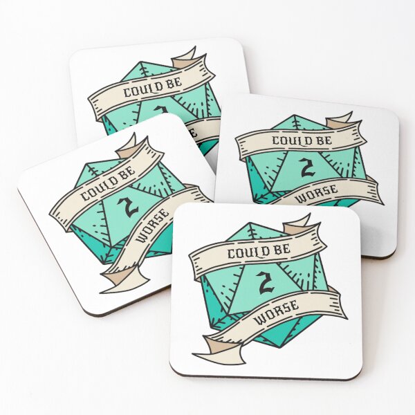Item preview, "Could Be Worse" Tattoo style DnD dice image designed and sold by CritHappensDice.