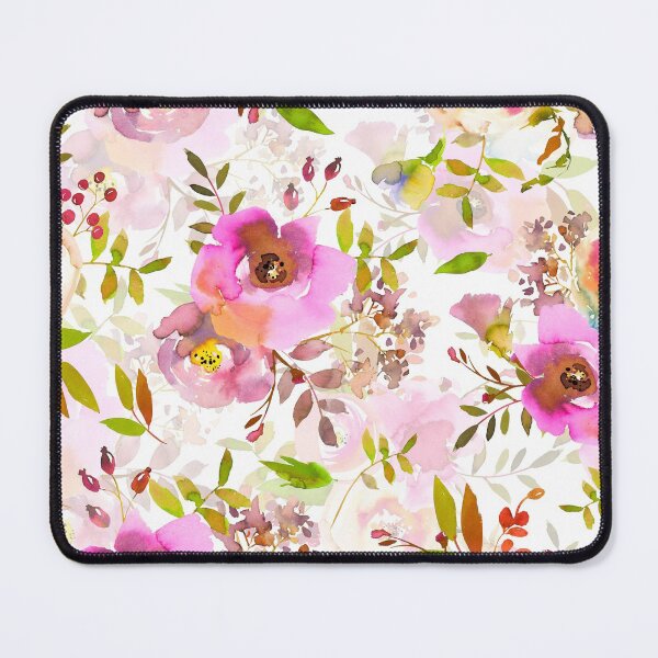 Item preview, Lovely pink hand drawn watercolor florals pattern -double layer designed and sold by UtArt.