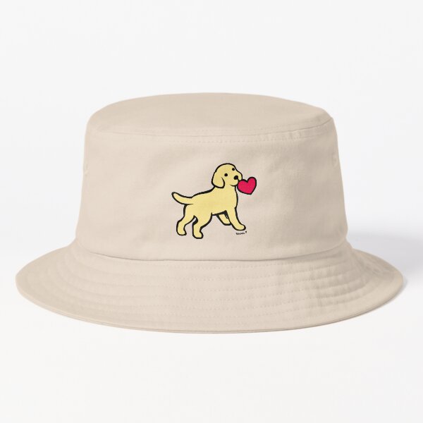 Vista previa del artículo con la obra «Cachorro labrador amarillo con un pequeño corazón», diseñado y vendido por HappyLabradors.