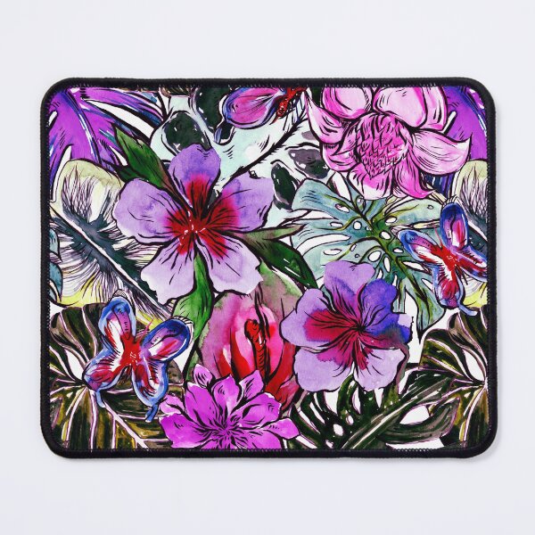 Item preview, Tropical Flower Palm Leaves Hibiscus Botanical Garden designed and sold by UtArt.