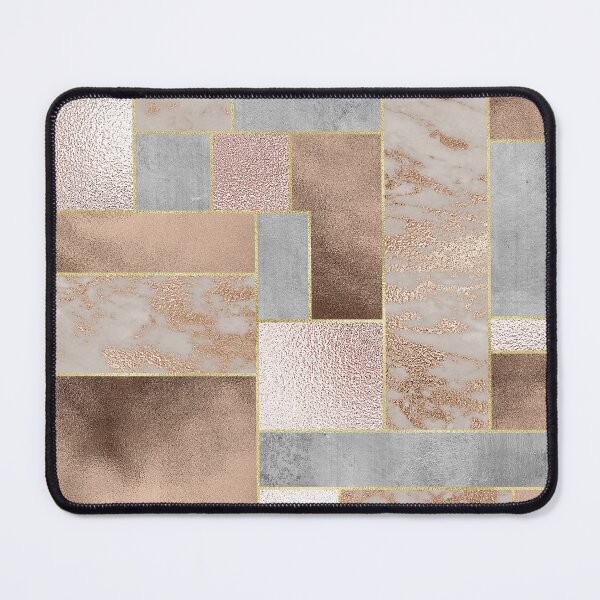 Item preview, Copper and Blush Rose Gold Marble Quadrangle Plaid Pattern designed and sold by UtArt.