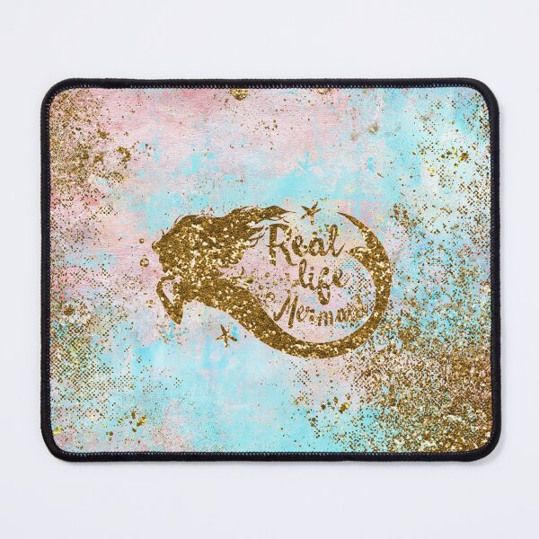Item preview, Real Life Mermaid- Gold Glitter Typography on Teal Texture designed and sold by UtArt.