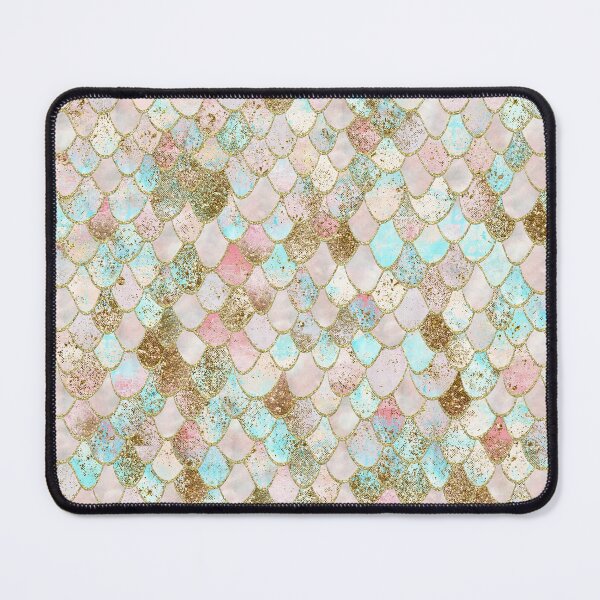 Item preview, Watercolor Wonky Gold Glitter Pastel Summer Mermaid Scales designed and sold by UtArt.