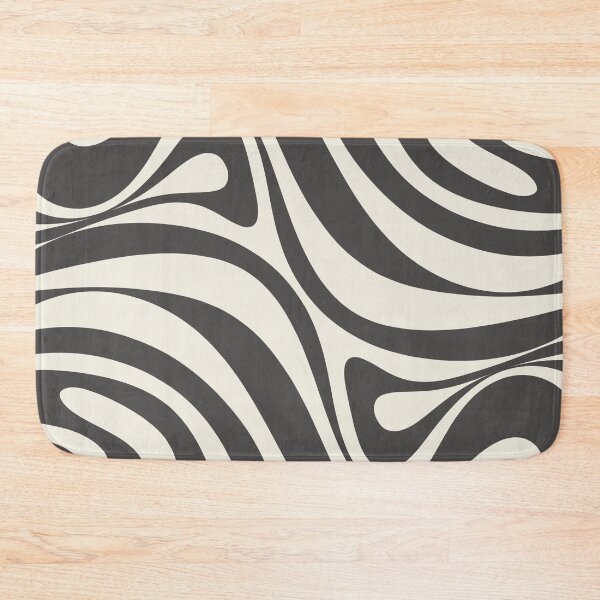 Item preview, New Groove Retro Swirl Abstract en gris carbón y crema designed and sold by kierkegaard.