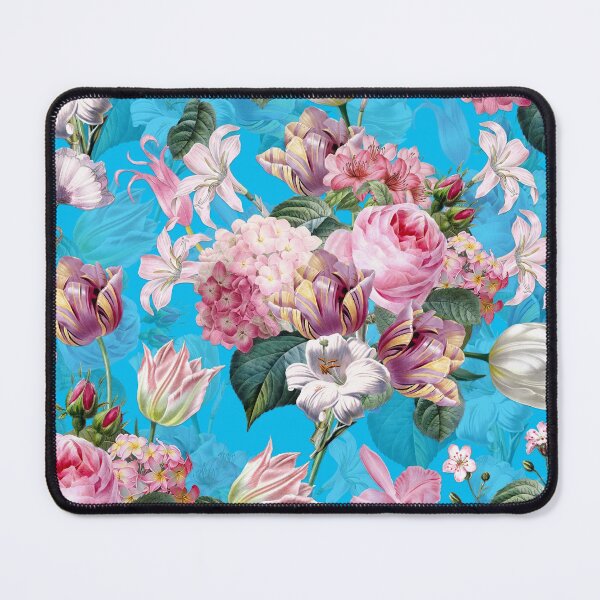 Item preview, Roses Orchids and Tulips Botanical Garden on Teal  Nightgarden designed and sold by UtArt.