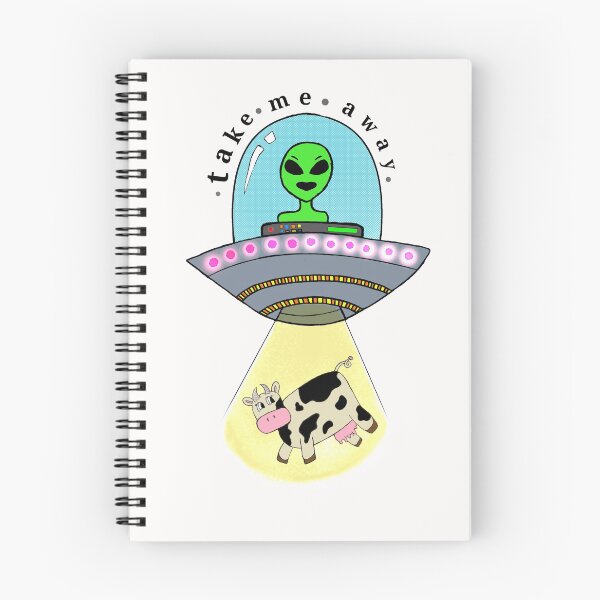 Item preview, Take Me Away Alien Abducting Cow UFO designed and sold by madam-moonbeam.