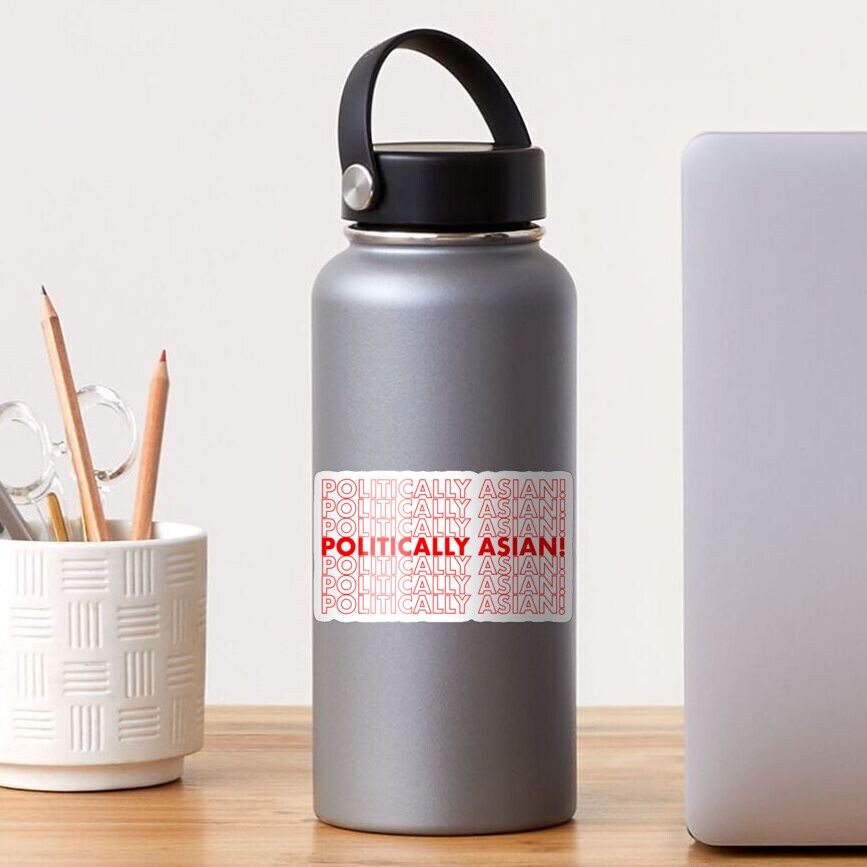 Politically Asian! Logo - Vintage White Sticker