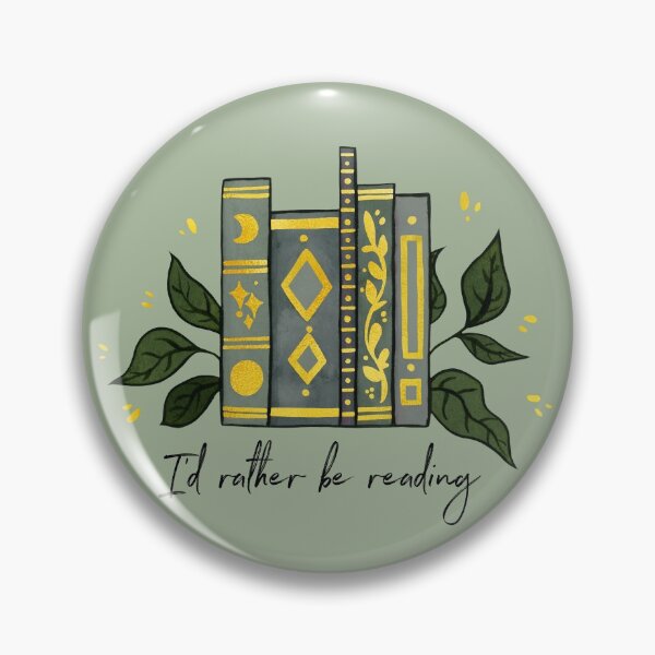 Item preview, I'd rather be reading - Green and gold designed and sold by Ellen Wilberg.