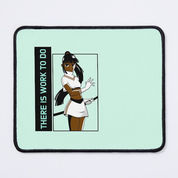 Item preview, There Is Work To Do Brown Skin Girl Warrior Black Girl Magic Anime Manga Unapologetically Black Afro Kpop Green Mint Design designed and sold by CreatedbyJR.