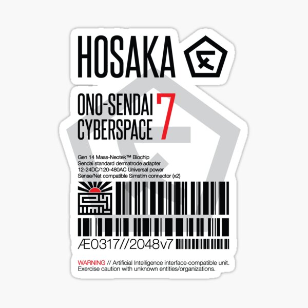 Hosaka Ono-Sendai Cyberspace 7 Etikett Sticker