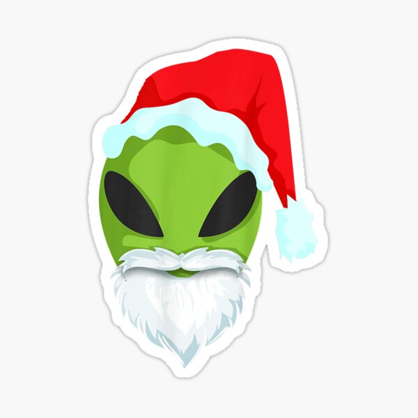 Alien Santa T Shirt Father Christmas Santa Claus Alien Tee Sticker