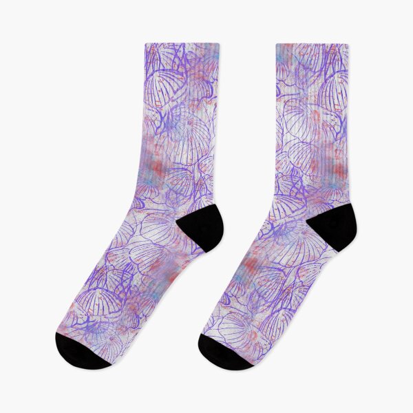 Item preview, Fading Jellies, Purple Jellyfish in a Sea of White, Red, and Blue designed and sold by ReinyBrain.