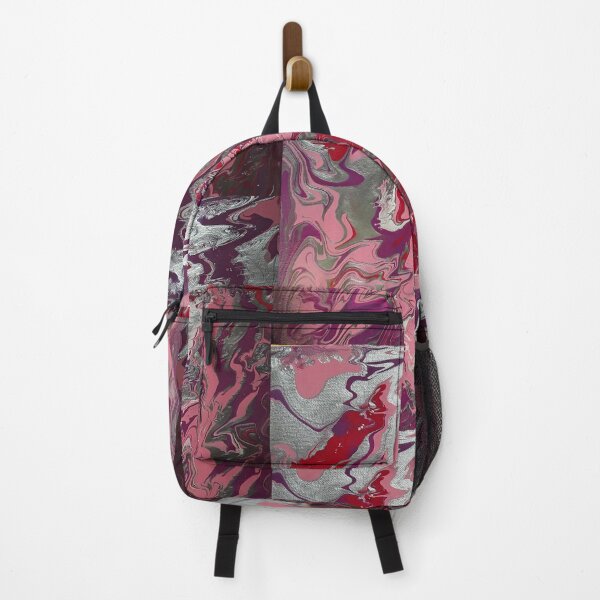 Item preview, #pouringart flow red silver pink magenta designed and sold by ChambersArtwork.