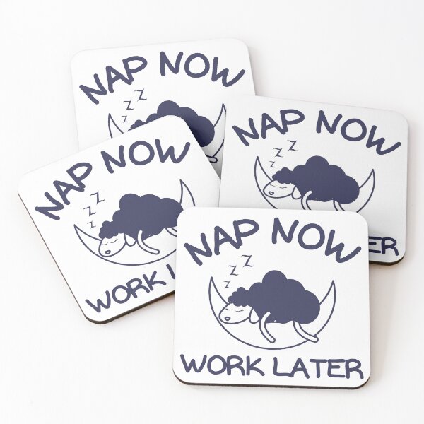 Item preview, nap now work later lazy sheep sleeping in the moon designed and sold by Tremendo.