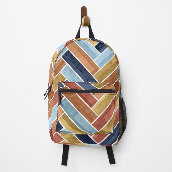 Item preview, Herringbone Pattern Blue Yellow Orange Red designed and sold by Jared Davies.