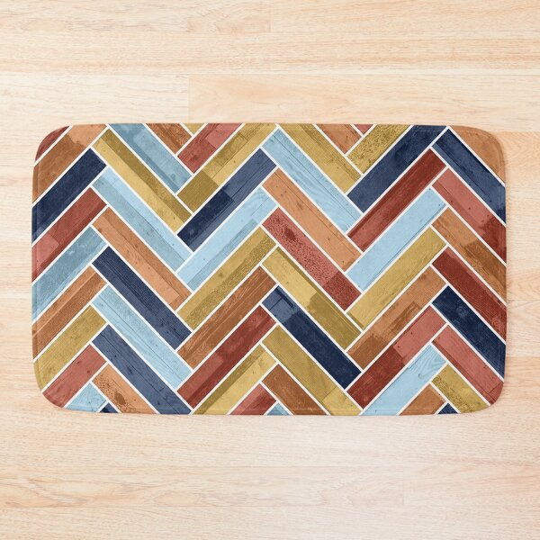 Item preview, Herringbone Pattern Blue Yellow Orange Red designed and sold by Jared Davies.