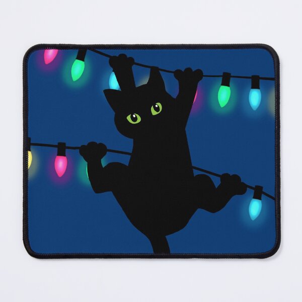 Item preview, Naughty Kitten Hanging from Christmas Lights designed and sold by Scat the cat.