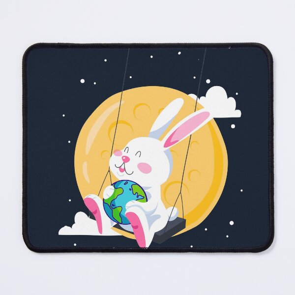 Item preview, Cute spaceswinging rabbit designed and sold by urban-color.