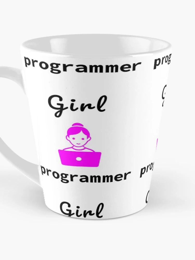 Thumbnail 3 of 4, Coffee Mug, Girl Programmer, Source Code, Software Engineer, Computer Science, Web, WWW, Programming Humor, HTML, Dark Text designed and sold by Max-Wear.