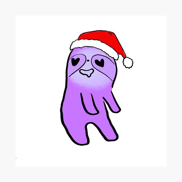 Item preview, santa hat sloth designed and sold by kimbasmama.