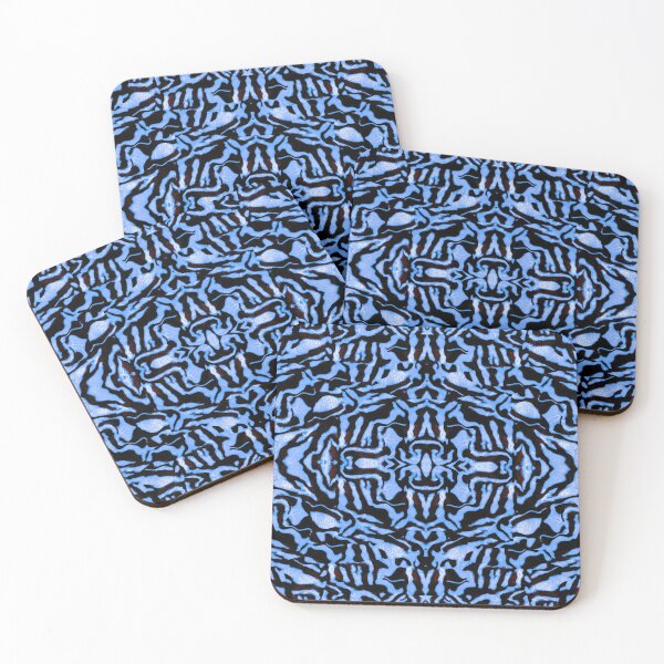 Item preview, Blue Abstract Ethnic Tribal African Inspired Textile Art Pattern designed and sold by BlackArt Cafe.