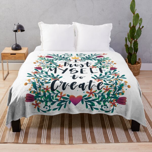 Item preview, Empowering quote "I trust myself to create" with floral motives designed and sold by IevaLiART.