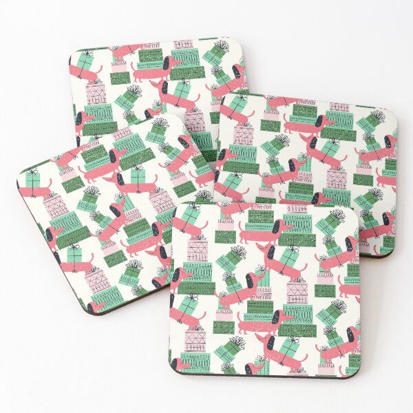 Item preview, Gift Giving Dachshunds ~ on cream designed and sold by RetroRudolphs.