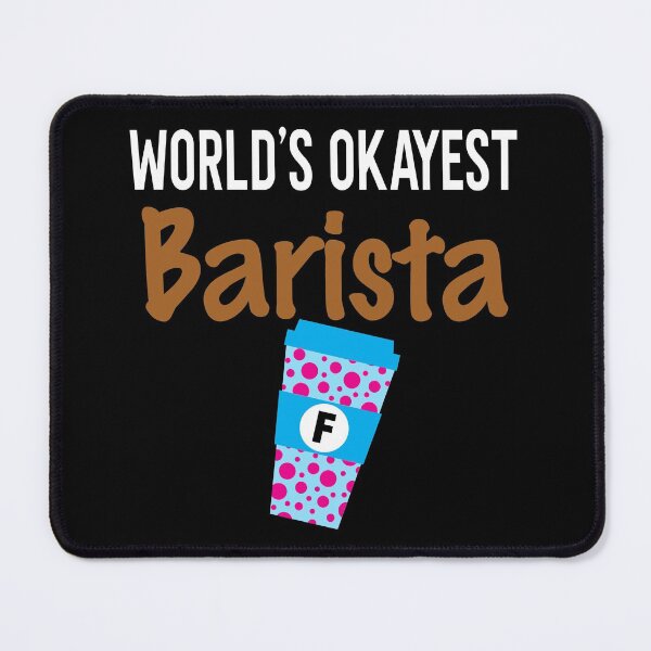 Item preview, World's Okayest Barista Monogram F designed and sold by ZiesMerch.